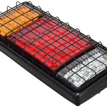 Partsam 2Pcs LED Truck Trailer Tail Lights Bar Kit 40 LED Waterproof Tail Turn Signal Brake Light Running Reverse Light with Iron Net Protection 5 Wires 10V-30V for Truck Boat Trailer UTV RV Camper