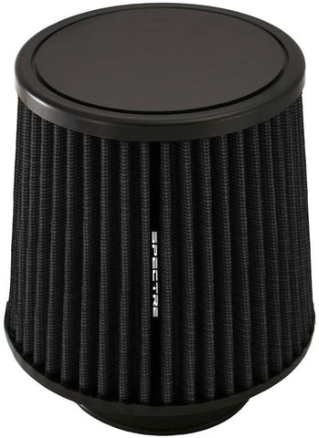 Spectre Universal Clamp-On Air Filter: High Performance, Washable Filter: Round Tapered; 3.5 in Flange ID; 7.125 in (181 mm) Height; 6.125 in (156 mm) Base; 5.219 in (133 mm) Top, SPE-HPR9935K