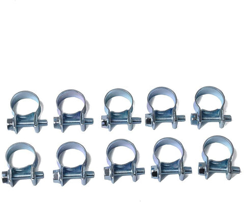 10PCS/Set 9-11MM Diesel Petrol Pipe Mini Clamp Carbon Steel Fuel Injection Hose Air Hose Clamps Assortment Kit