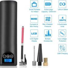 YTA Portable air Compressor,150 PSI Electric Auto Pump for Car Motorcycle Bike with Digital LCD 150 PSI for Car, Truck, Bicycle USB Rechargeable, Easy to Read W/Digital Pressure