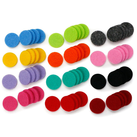 RoyAroma 22mm Replacement Refill Pads(60PCS) for 30mm Stainless Steel Essential Oil Diffuser Necklace Pendant Locket Car Diffuser-12 Colors, 6/7 Inch Diameter