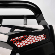 Topline Autopart Cargo Basket Carrier Rack Style Truck Bed Chase Rack Roll Bar With Red Honeycomb Mesh Cage For 07-13 Chevy Silverado/GMC Sierra 1500/07-14 2500/3500 (Matte Black)