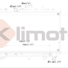 Klimoto Radiator with 1 Inch Thick Core | fits Kia Rio 2003-2005 1.6L L4 | Replaces 40876426788 25310FD000 25310FD010 KI3010117