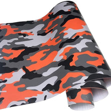 HBJK Car Camouflage Vinyl Film Waterproof Vehicle Sticker Film Orange Black Camo Vinyl Wrap for Car Bike Laptop Boat Motorcycle 0609 (Size : 50x100cm)