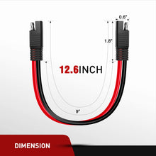 Nilight 50037R 12FT Cable DC Extension Cord 16AWG 2 Pin Wire Harness with 12V-24V Quick Connect/Disconnect SAE Connector with Dust Cap, 2 Years Warranty