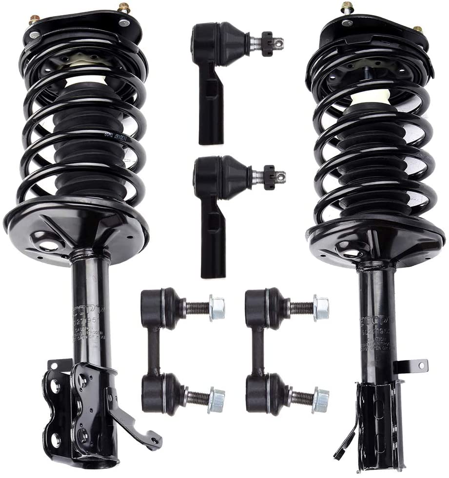 HUBDEPOT 6PC Front Strut Spring Assembly Stabilizer Bar Link Kit Tie Rod End Fit for 1998-2002 Chevrolet Prizm 1993-2002 for for TOYOTA Corolla [US Stock]