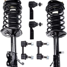 HUBDEPOT 6PC Front Strut Spring Assembly Stabilizer Bar Link Kit Tie Rod End Fit for 1998-2002 Chevrolet Prizm 1993-2002 for for TOYOTA Corolla [US Stock]