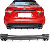 IKON MOTORSPORTS Rear Diffuser Compatible With 2020-2021 Toyota Corolla L LE/XLE | Matte Black Diffuser & Silver Tips Lower Valance Bumper Lip Spolier