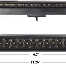 Partsam Red/White 12 LED Smoke Lens Chrome Housing Tail High Mount 3rd Third Brake Light Cargo Lamp Waterproof Replacement for Ford F-250 F-350 F-450 F-550 Super Duty 1999-2016 /Ford Ranger 1993-2011