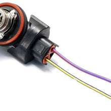 iJDMTOY (2) OEM H11 H8 Female Adapters Wiring Harness Sockets w/ 4-Inch Wire Pigtails For Headlights or Fog Lights Use