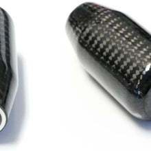 iJDMTOY Glossy Black Real Carbon Fiber Shift Knob Compatible With Most Car 6-Speed, 5-Speed, 4-Speed Manual or Automatic, etc