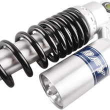 GZYF Pair 400mm Motorcycle Air Shock Absorbers Universal Fit Honda Suzuki Yamaha Kawasaki ATV Go Kart Quad Dirt Sport Bikes Silver & Black
