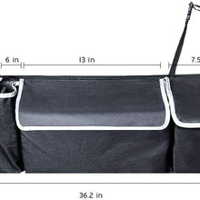 Trunk Organizer Car Storage, Seat Back Storage to Keep Car Trunk Neat, Car Trunk Storage Organizer for SUV Gives You a Big Space Back Seat Trunk, Car Cargo Organizer Frees up Your Trunk Floor.