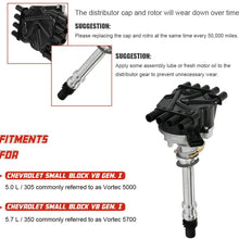 Ignition Distributor for 1996-2002 Chevy Tahoe C1500 K1500 C2500 K2500 5.0L 5.7L Small Block 305 350 New Distributor With Black Cap