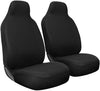 OxGord Car Seat Cover - Poly Cloth Solid Black with Front Low Bucket Seat - Universal Fit for Cars, Trucks, SUVs, Vans - 2 pc Set