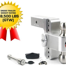 Weigh Safe 180 HITCH LTB4-2.5-KA 4" Drop Hitch, 2.5" Receiver 18,500 LBS GTW - Adjustable Aluminum Trailer Hitch Ball Mount & Stainless Steel Combo Ball, Keyed Alike Key Lock and Hitch Pin