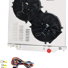 OzCoolingParts Full Aluminum Radiator + 2x12" Fan w/Shroud + Thermostat/Relay Wire Kit for 2003-2007 04 05 06 Ford F250 F350 F450 Super Duty 6.0L Powerstroke Diesel
