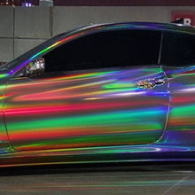 VViViD Black Holographic Chrome Vinyl Wrap Rainbow Finish Roll DIY Air-Release Adhesive Film (1ft x 5ft)
