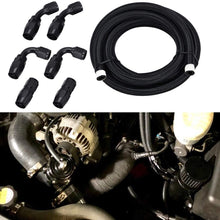 PTNHZ 10FT/3M Nylon SS Braided 3/8 Fuel Line AN 6 Oil/Gas/Fuel Hose Line Aluminum Hose End Fitting Kit(6 PCS Hose Adaptors)