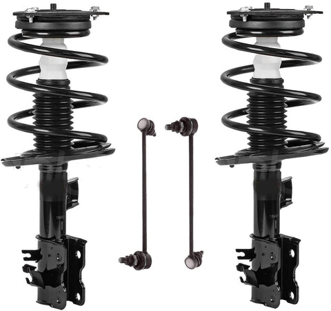 Detroit Axle - 4pc Front Struts w/Coil Spring w/Stabilizer Sway Bar Links for 2007 2008 2009 2010 2011 2012 Nissan Altima