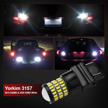 Yorkim Ultra Bright 3157 LED Bulb White, 3157 LED Brake Lights, 3157 LED Backup Reverse Lights, 3156 LED Tail Lights with Projector - 3056 3156 3156A 3057 4057 3157 4157 T25 LED Bulbs, Pack of 2
