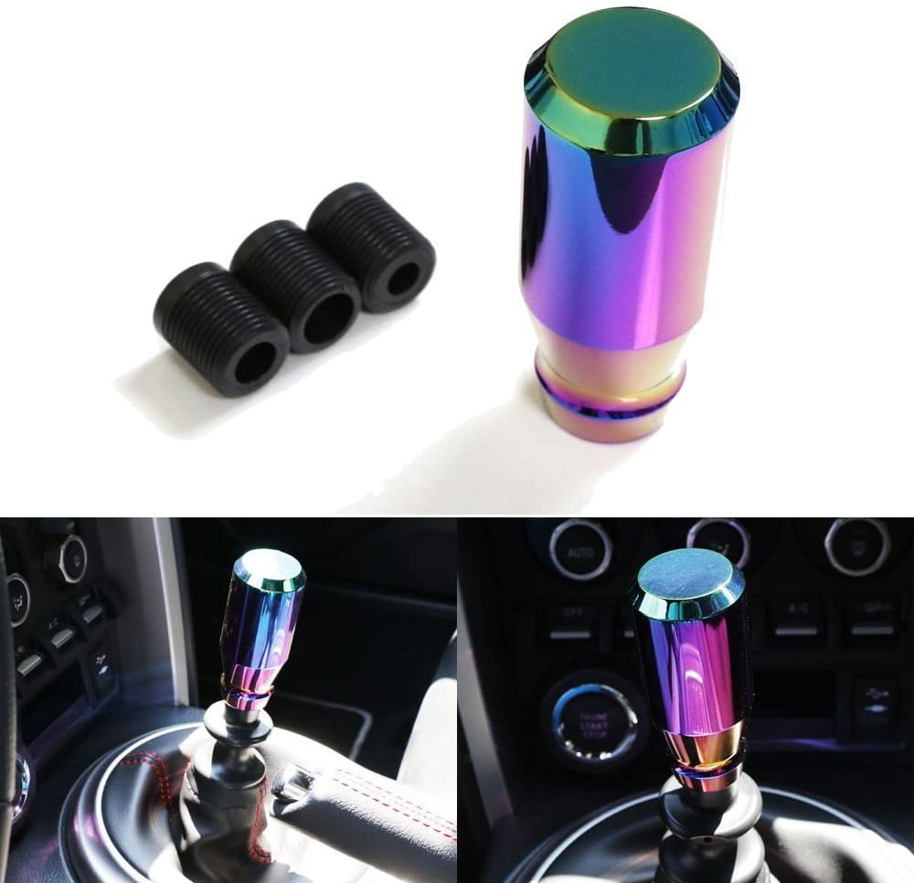 ICBEAMER Racing JDM Style Manual Stick Shift Transmission Only Neo Chrome Auto Drifting Shape Bar Shift Knob [Pack of 1]