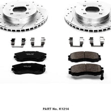 Power Stop K1214 Front Brake Kit with Drilled/Slotted Brake Rotors and Z23 Evolution Ceramic Brake Pads