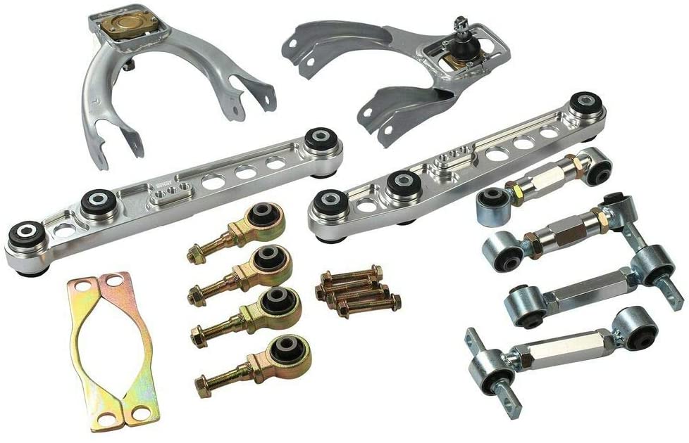 Front Rear Camber Lower Control Arm Toe Arm Bushing Kits, Compatible with Honda Del 93-97 SL
