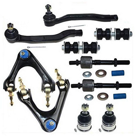 DLZ 10 Pcs Front Suspension Kit-2 Upper Control Arm Ball Joint Assembly 2 Lower Ball Joint 2 Outer 2 Inner Tie Rod End 2 Sway Bar Compatible with Honda Accord 1994-1997, Acura CL 1997 1998 1999 K90446