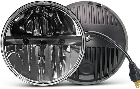7 inch LED Headlight Round 2PCS E-MARK Approved 6000K Hi/lo Beam lamp Halo, Uni-light J004-2pcs