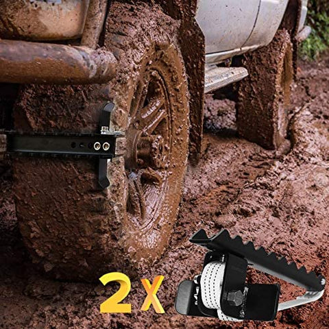 EZUNSTUCK Tire Anti-Skid Tool - RWD/AWD/4x4 SUV, Trucks, Pickup – EZ-D02ML Ultimate Get Unstuck Solution for Mud, Sand, Snow, Off-Road - Better Than Traction Mat, Recovery Tow Strap(Medium/Set of 2)