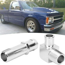 Heater Hose Adapter Fits for Chevy SBC V8 Engines,Aluminum Heater Hose Fitting 3/4in Water Pump 5/8in 90 Degrees OE:9514X Replacement