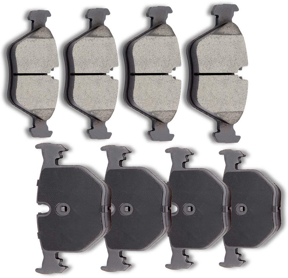 SCITOO 8pcs Front Rear Ceramic Brake Pads fit for 2004 05 06 07 08 09 2010 BMW X3,2005 2006 BMW M3,2006 2007 2008 BMW Z4,2001 02 03 04 2005 BMW 330xi/330i,2001 02 03 04 05 2006 BMW 330Ci