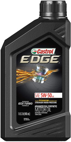 Castrol 06250 EDGE 5W-50 Advanced Full Synthetic Motor Oil, 1 Quart, 6 Pack