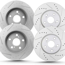 ECCPP Brake Kit 4pcs Drilled Slotted Discs Brake Rotors fit for 2009-2010 for Pontiac Vibe,2009-2019 for Toyota Corolla,2009-2013 for Toyota Matrix