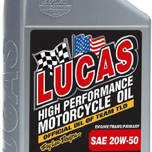 Lucas Oil 10700-PK6 High Performance 20W-50 Motorcycle Oil - 1 Quart Bottle (Pack of 6)