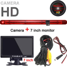 HD IP68 Third Roof Top Mount Brake Lamp Reverse Rear View Backup Camera Angle and Distance Adjustable IR Night Vision for Mercedes Vito W447 Kasten Tourer Mixto 3 Brake Light + 4.3'' Rearview Mirror