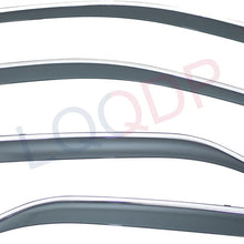 LQQDP 4pcs Smoke Tint With Chrome Trim Outside Mount Tape On/Clip On Style PVC Sun Rain Guard Vent Shade Window Visors Fit 12-17 Toyota Camry