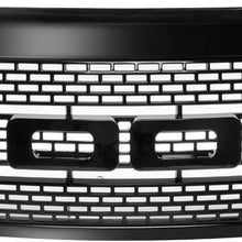 Grille Compatible With 2009-2014 Ford F150, Raptor Style Front Bumper Grille Hood Mesh With Shell Chrome ABS by IKON MOTORSPORTS, 2010 2011 2012 2013