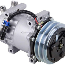AC Compressor & 2 Groove A/C Clutch For Freightliner Replaces Sanden SD7H15 4894 4491 4695 4699 4752 4894 - BuyAutoParts 60-03005NA New