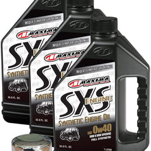 MaximaHiflofiltro SXSSEOCK009 Full Synthetic Side x Side Engine Oil Change Kit for Kawasaki Teryx 4x4/750, 3 L