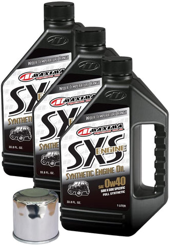 MaximaHiflofiltro SXSSEOCK009 Full Synthetic Side x Side Engine Oil Change Kit for Kawasaki Teryx 4x4/750, 3 L