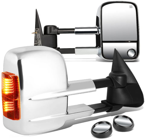 DNA Motoring TWM-021-T999-CH-AM+DM-SY-022 Pair of Towing Side Mirrors + Blind Spot Mirrors