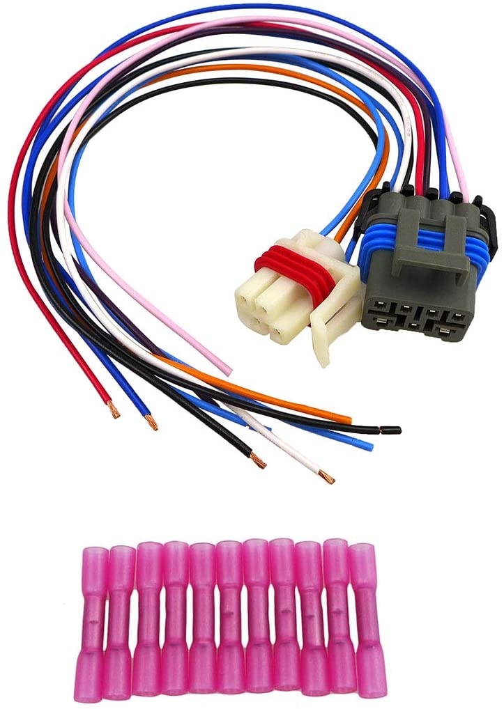 Transmission Pigtail Kit for GM 4-speed Automatic 1995 to 2004 4L60e 4L80e WPTRK30, Wire Pigtail Transmission Neutral Safety Reverse Light Range PRNDL Sensor Switch 7-wire 4-wire Connector