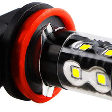 Dantoo 2 x Extremely Bright H11 H8 H16 LED Fog Light Bulbs 6000K 10 SMD LED Bulbs Fog Light Lamp Replacement for DRL or Fog Lights, Xenon White