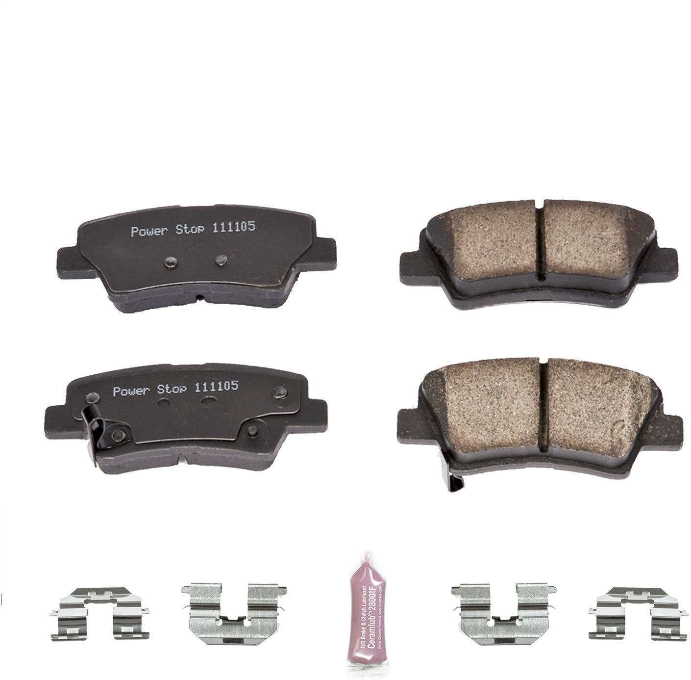 Power Stop 17-1445, Z17 Rear Ceramic Brake Pads with Hardware