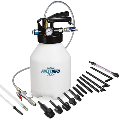 FIRSTINFO 6 Liter Two Way Air/Pneumatic ATF Refill System Dispenser Oil and Liquid Extractor Automatic Transmission Fluid Pump Set with 14-Piece ATF Filler Adapters