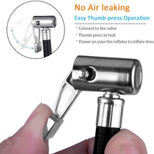 LUMITECO 2 PCS Locking Air Chuck with Air Hose and Standard Tire Valve Fine Thread, Air Inflator Hose Adapter for Twist On Convert to Lock On Connection