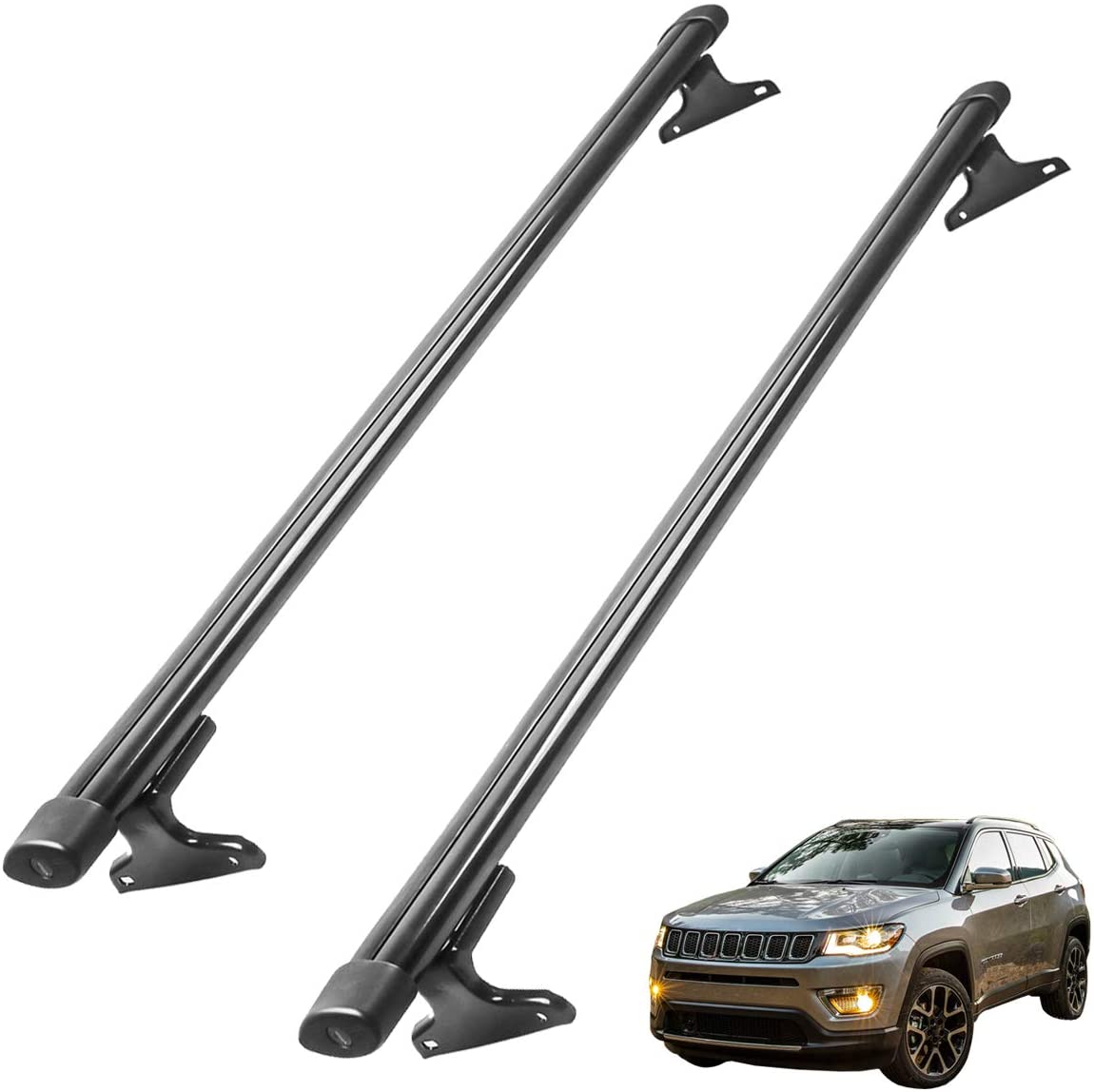 Tata.Meila Roof Rack Cross Bars for 2018 2019 2020 2021 Jeep Compass Durable Aluminum Alloy Cargo Rack Rooftop Luggage Carrier (2018-2021)