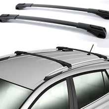 VIOJI 1 Pair Black Adjustable Aluminum Mount Onto the Rooftop Roof Rack Cross Bars Top Rail Carries Luggage Carrier with 30.87in. Front Bar+28.74in. Rear bar Compatible with 13-17 Toyota RAV4